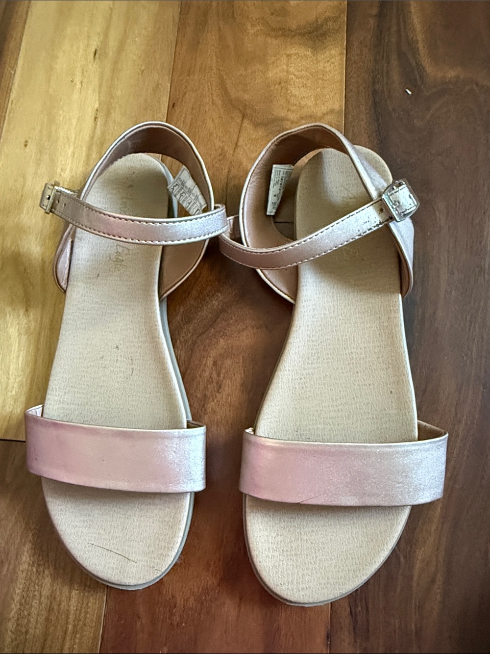 American Eagle Outfitters Metallic Rose Gold Ankle-Strap Sandals